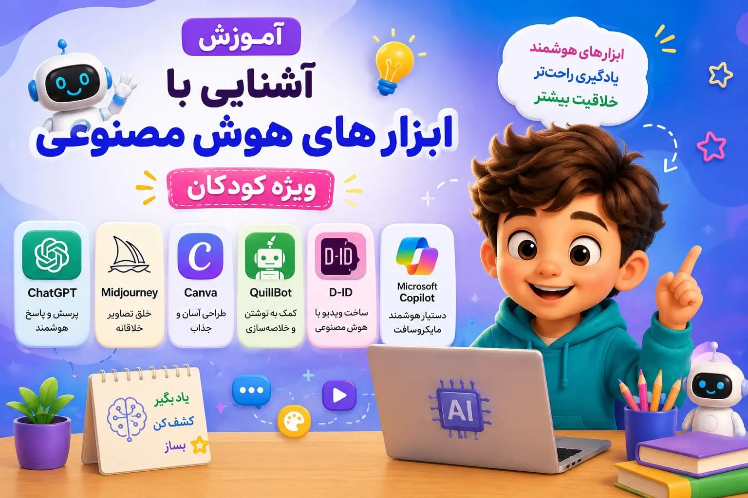  ابزارهای هوش مصنوعی ویژه کودکان