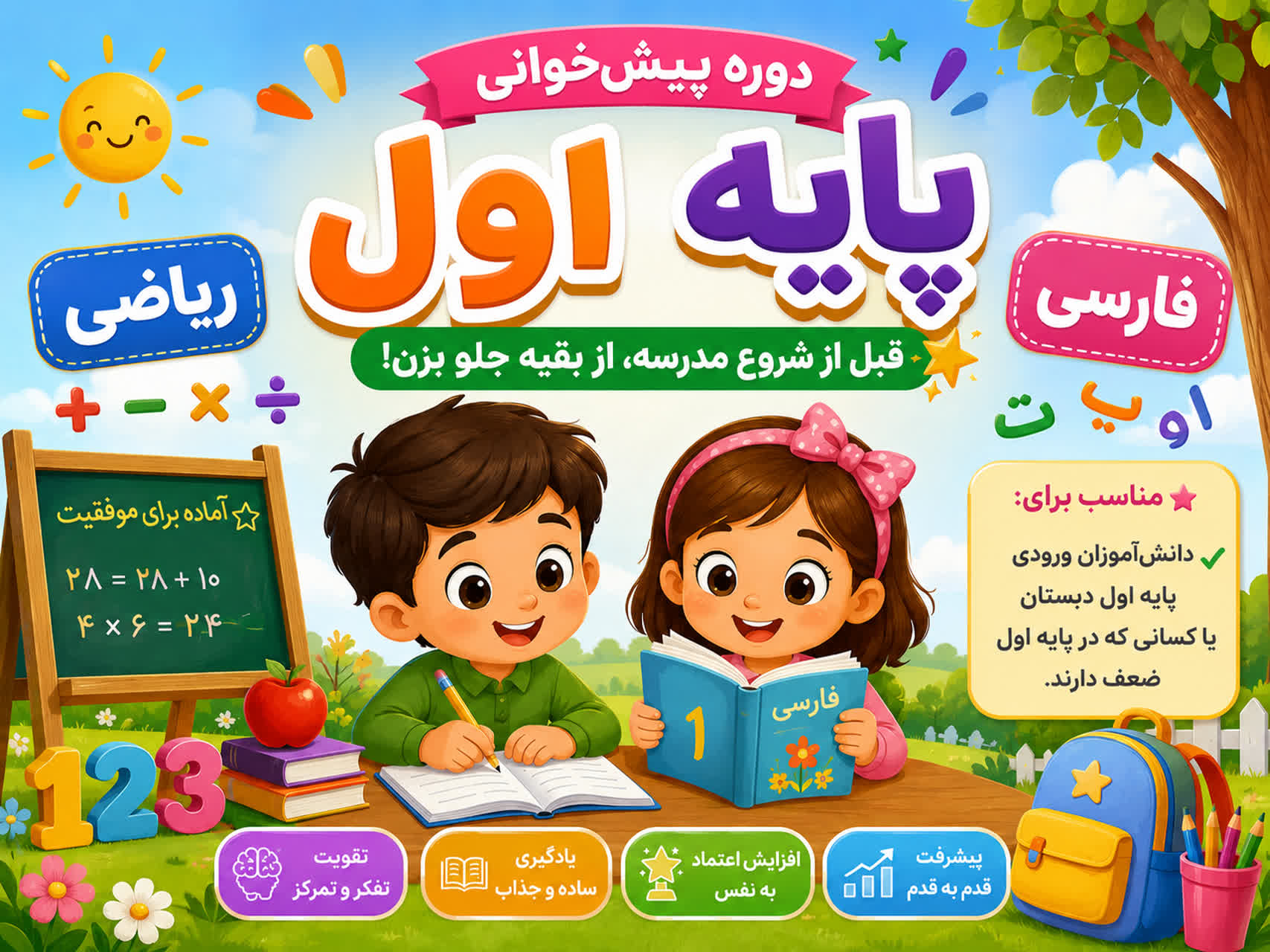 پیشخوانی اول ابتدایی(ریاضی و فارسی)